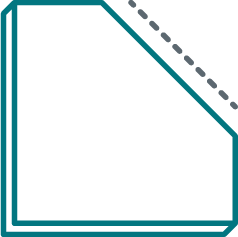 ベベルカットコーナーを持つ素材の正方形のアイコン